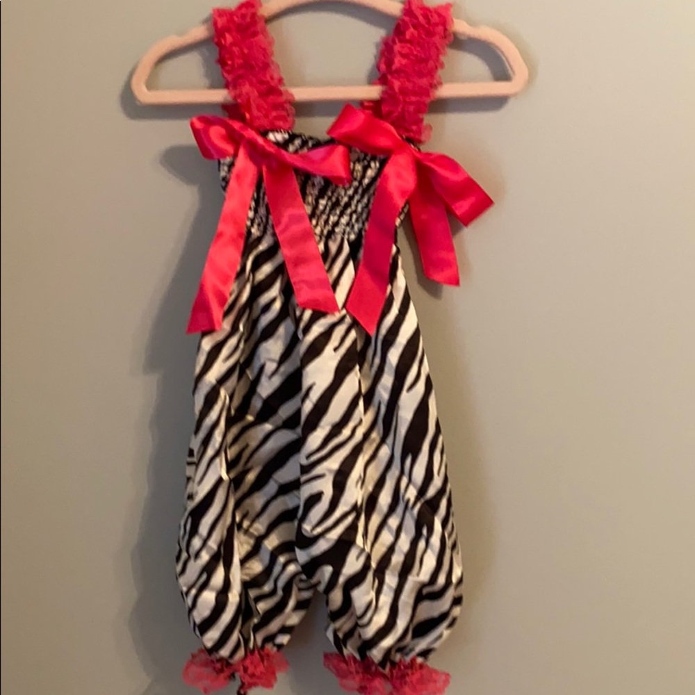 Handmade zebra romper